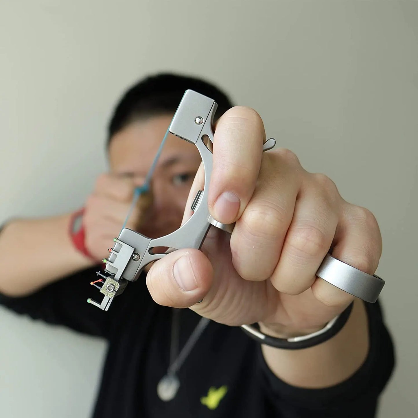 1 Set Powerful Metal Hunting Slingshot Competition-Grade Outdoor Sling Shot High-Power  Outdoor Hunting Sports