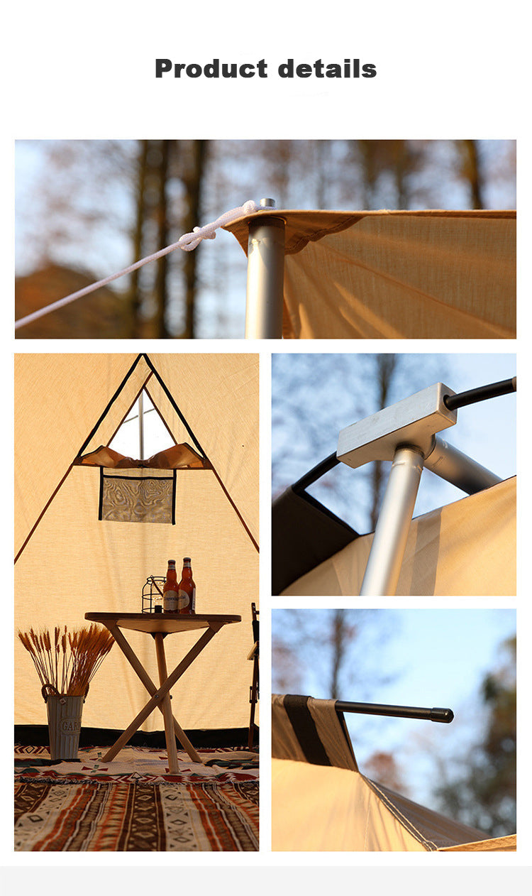 Cotton Picnic Tent for 4 Person, Outdoor Camping, TC, One Bedroom, Luxury, Foldable, Custom Tent, Oxford, Spring