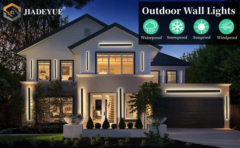Waterproof LED long wall light ip65 outdoor lighting garden country house balcony light interior wall bedroom living room light
