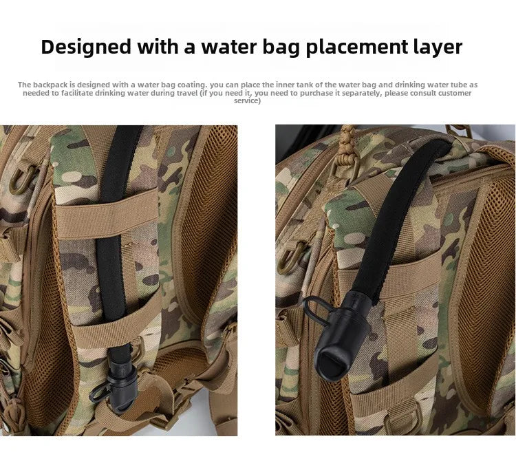 Yakota Tactical Backpack Hiking Outdoor Bag Camouflage Double Shoulder Dragon Egg Bag Student Commuter Computer Backpack