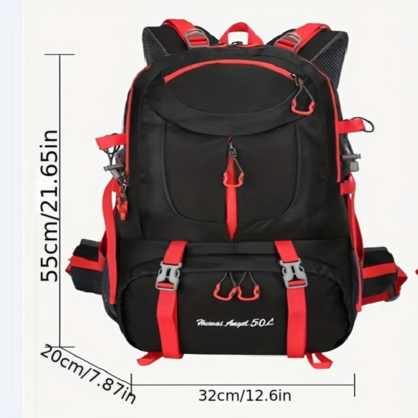 1pc 50L Waterproof Hiking Backpack, Large Capacity Mountaineering Bag for Outdoor Travel Climbing Camping, Men Women Suitable