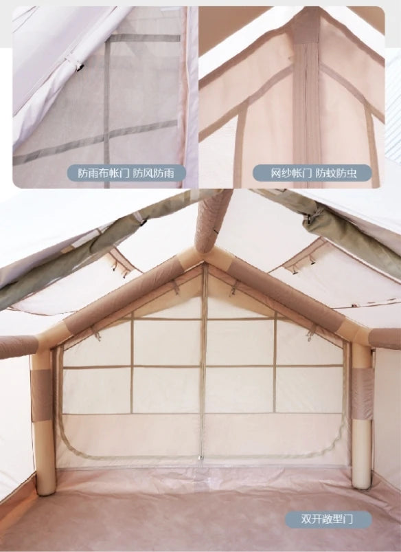 7.5㎡ Large Inflatable Tents with Air Column Set for Rainproof & Waterproof Outdoor Camping 420D Oxford Fabric Inflatable Marquee