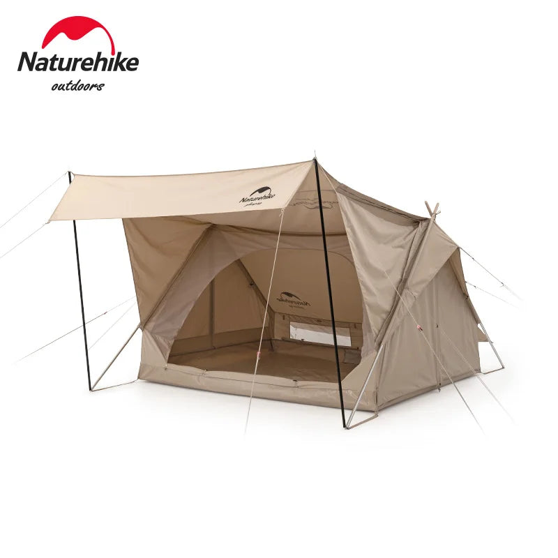 Naturehike Cotton A-Frame Ridge Tent Extended 4.8 3-season Camping Tent with Awning 2 Persons Family Outdoor Travel Waterproof