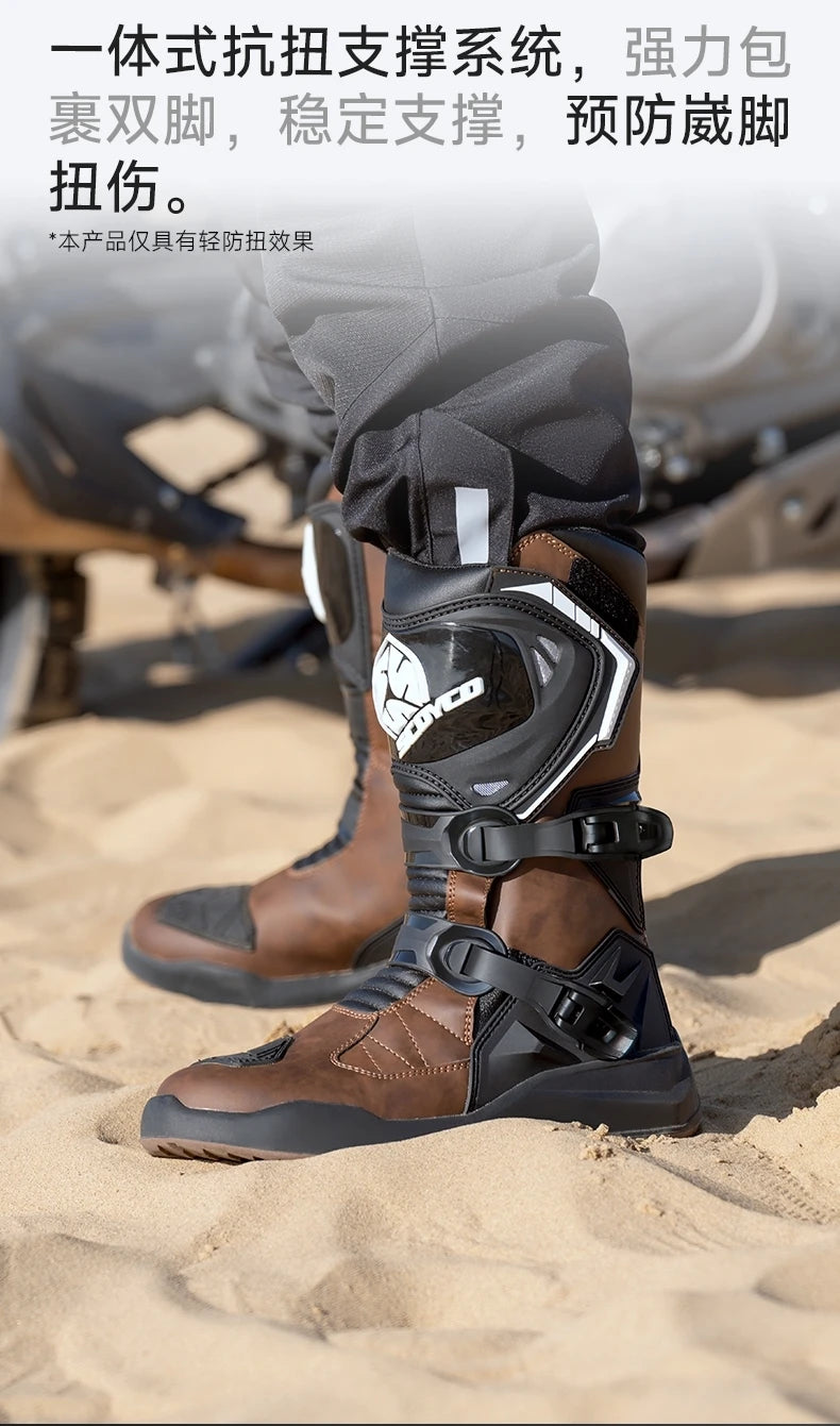 Motorcycle Boots Windproof Waterproof Motocross Boots Anti-Slip Professional Motorbike Shoes For Outdoor Off-Road Rally Riding