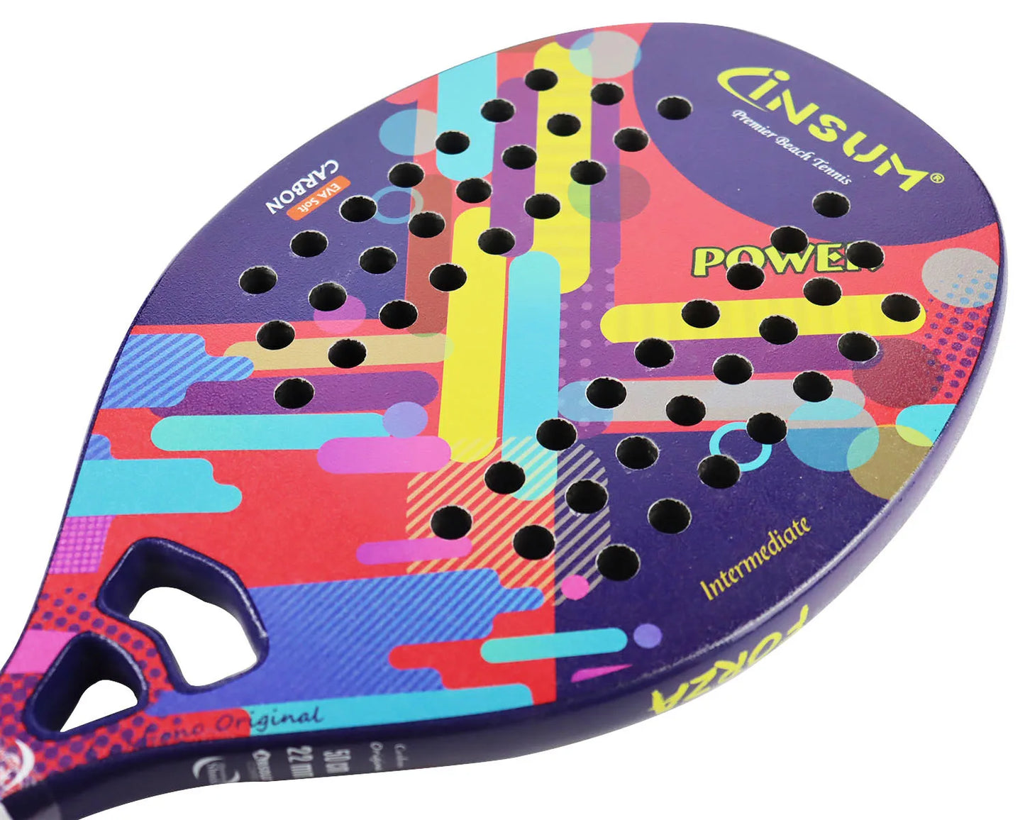 Lightweight Beach Tennis Racket - Carbon Fiber Beach Tennis Paddle with Ultra Grip Sand Grit Surface with Protective Cover Bag