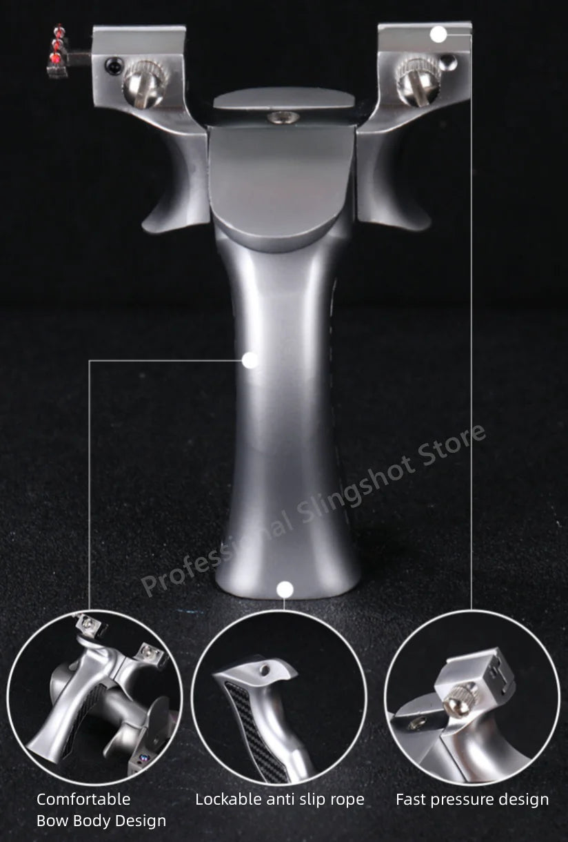 High Precision Rubber Band Shooting Alloy Slingshot and High-power Metal Catapult Sports Shooting Slingshot for Outdoor Hunting