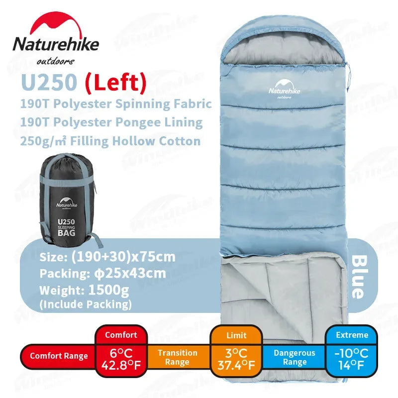 Naturehike Sleeping Bag Hollow Cotton Quilt Ultralight Winter Envelope Sleeping Bag for Adult Outdoor Camping Travel Lightweight