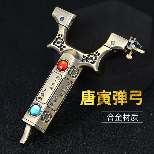 Powerful Alloy Slingshot Outdoor Hunting and Shooting Catapult High Precision Practical Quick Pressure Rubber Band Sligshot