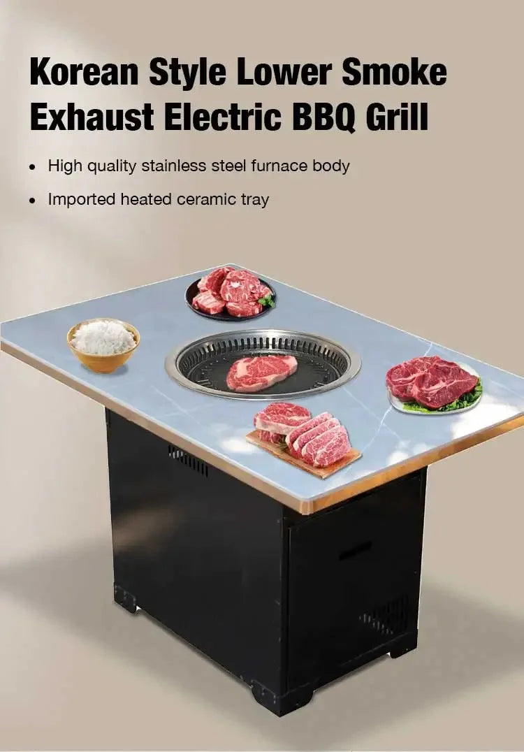 Restaurant Electric Korean Japan BBQ Grill Stove Barbecue Smokeless Japanese Embedded Yakiniku Table Korean Electric BBQ Grill