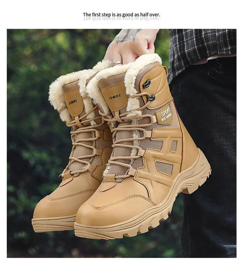 Winter High Top Outdoor Couple Hiking Boots Anti-fall Motocross Rider Boots BootPlus Size Mens Motorcycle Shoes
