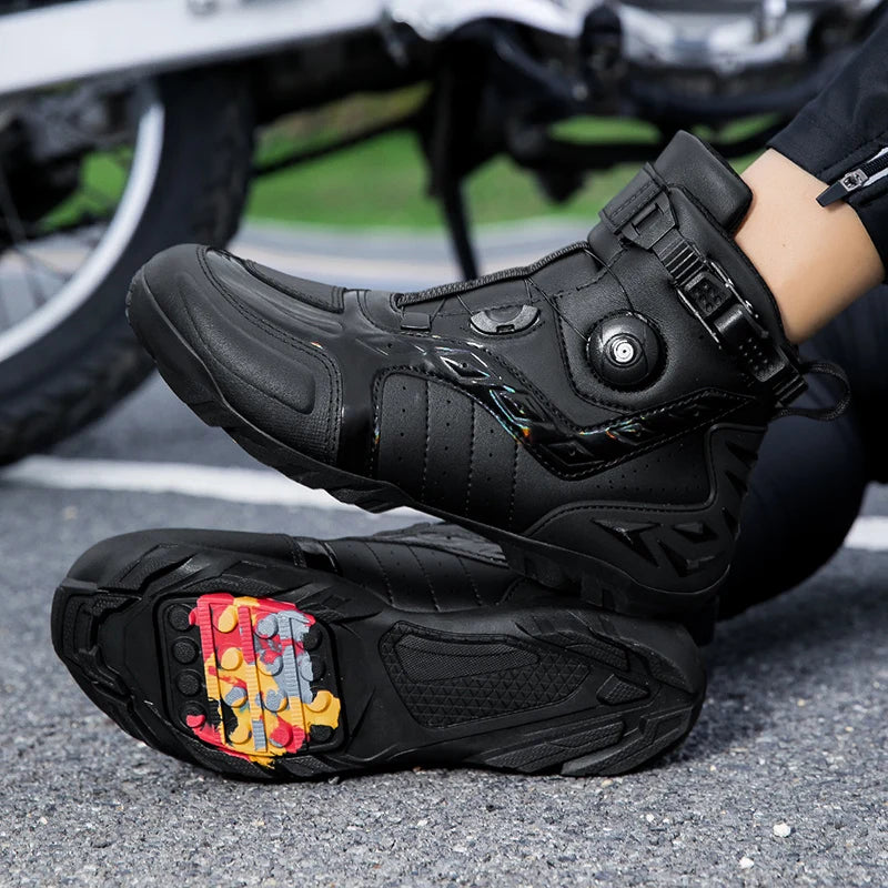 Waterproof Motorcycle Boots Man Wear-Resistant Motocross Boot Breathable Women Motorcycle Anti-Slip Motorcycle Shoes Anti-Fall