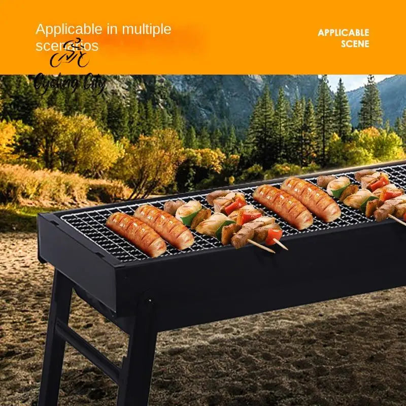 Cycling City Outdoor BBQ Stove Household Folding Grill Mini Barbecue Artifact Portable Charcoal Grill Pull-Out Charcoal Grill