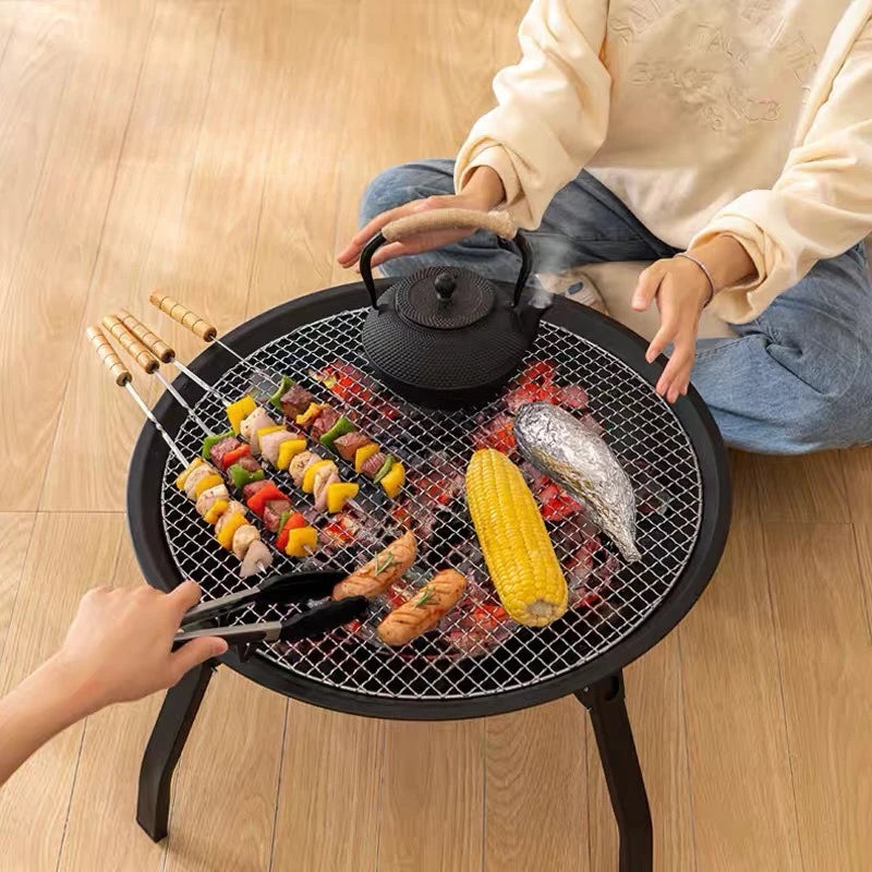 Camping Fire Pit Bonfire Charcoal Barbecue Stove Fire Wood Heater Outdoor Burner Winter Insulation  Bbq Grill Outdoor  Grill