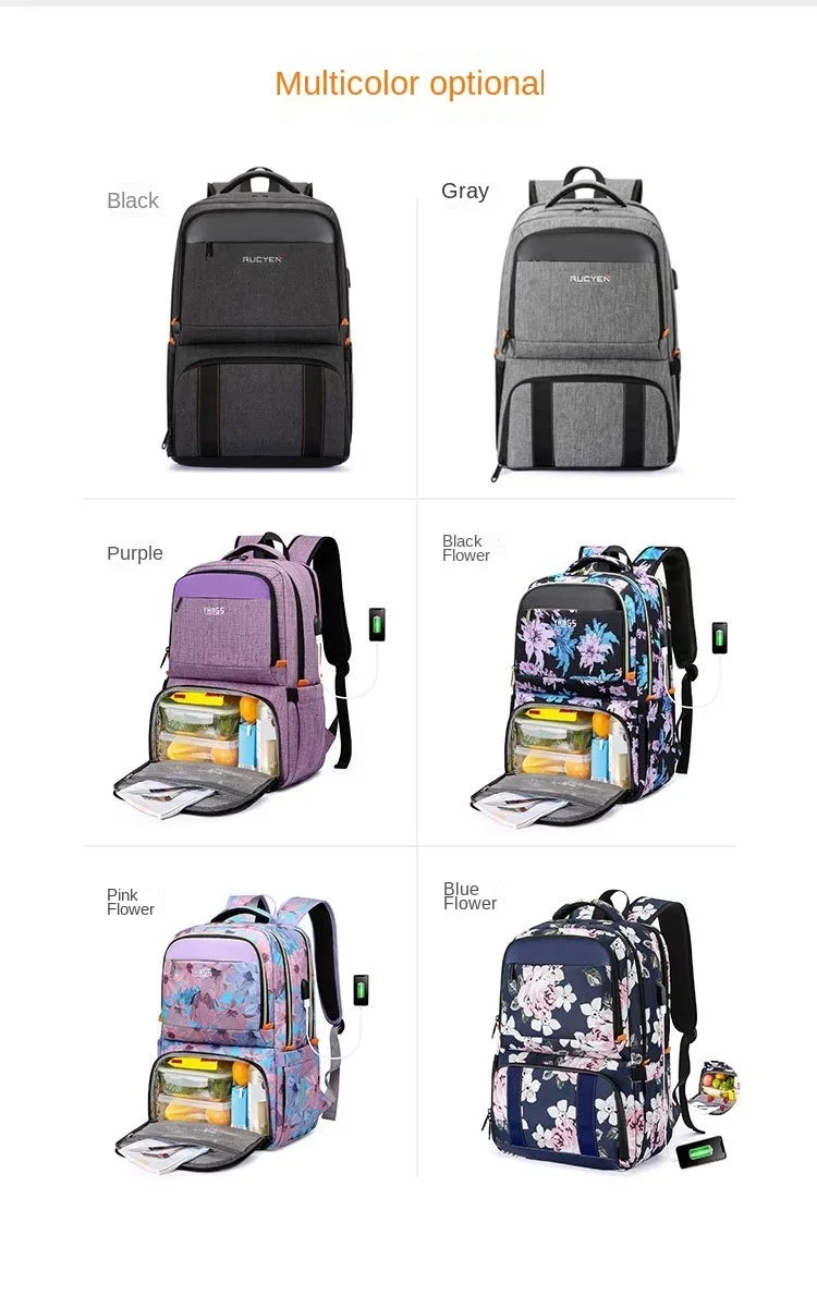 2024 New Backpack for Girls High School and College Students School Bags, Water-Repellent Lunch Bags, Insulated Bags, Lunch Bags