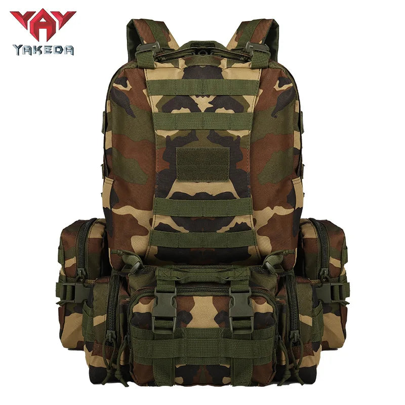 YAKEDA Tactical Backpack Outdoor Mountaineering Tactical Bag Sports Men and Women Large Capacity Wear-resistant Picnic Camping