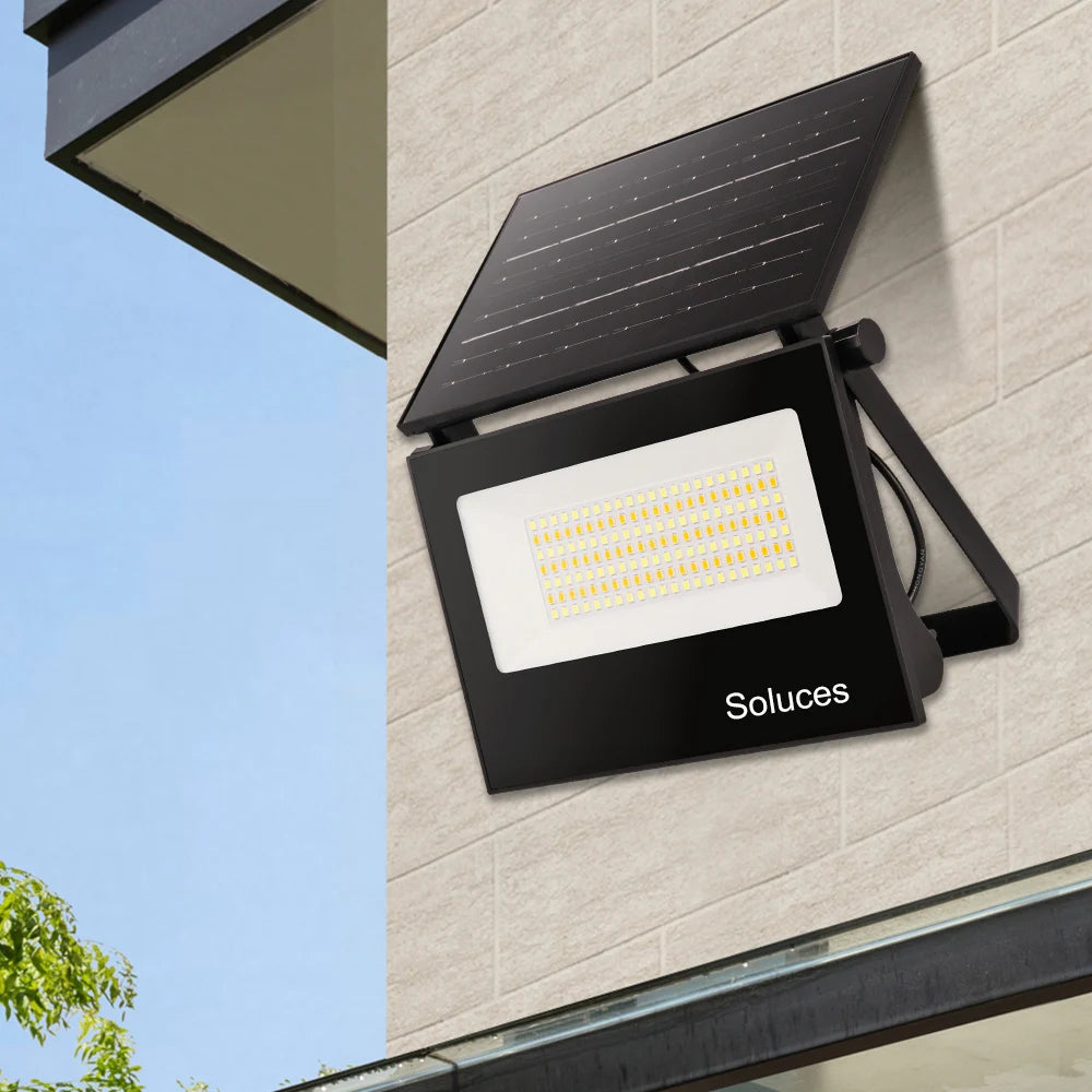 Micro-Wave Sensor Solar Powerd LED Flood Light For Backyard Patio Corridor White/Warm Light Light Motion Detective Lamp(Not PIR)