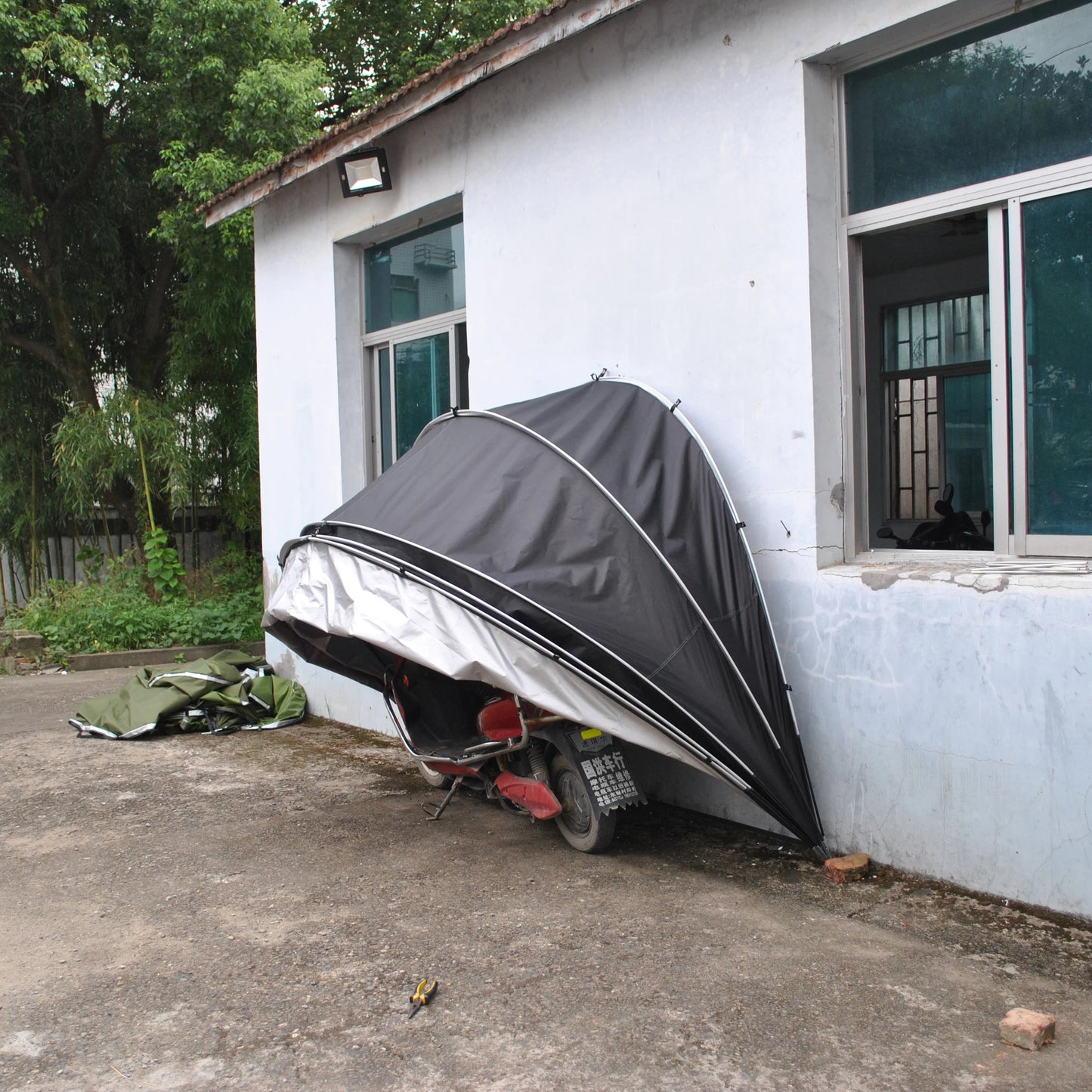 CZX-507 Hanging Motorbike Bike Tent Cover Shed Strong Frame Storage Garage Weatherproof Motorcycle Moped Mobility Scooter tent