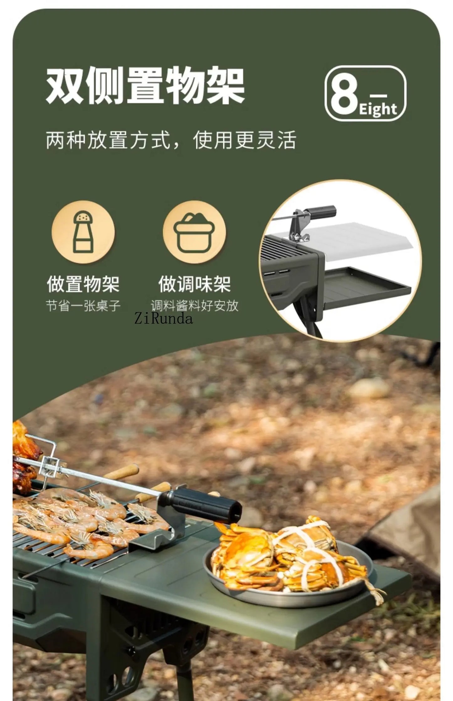 *Outdoor BBQ Grill Portable Household Charcoal Folding BBQ Shelf Non-Smoking Camping BBQ Stove