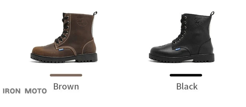 Motorcycle Shoes Men motocross Cruiser Boots Leather Adventure Low Boots Portland Shoes Cowhide Worker Boots for Autumn & Winter