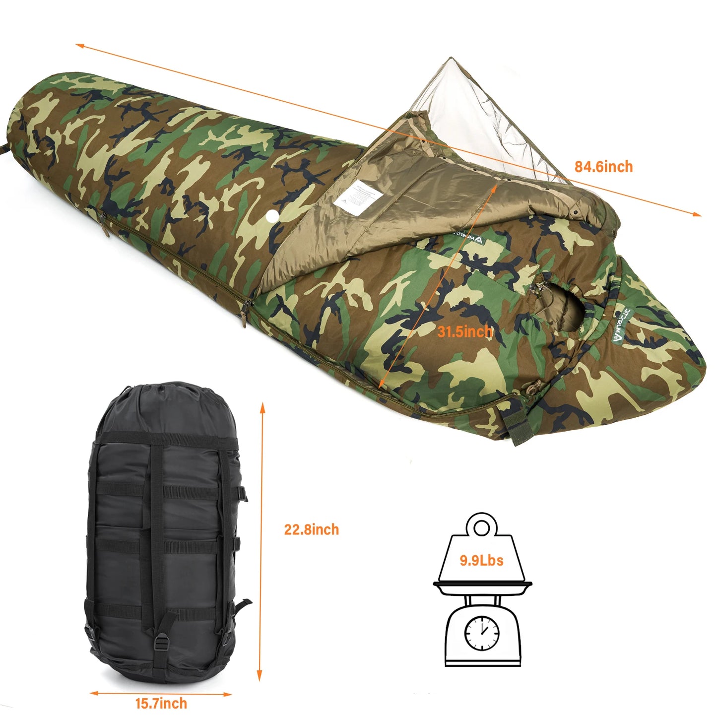 MT Military Modular Infantry Tactical Mummy Sleeping Bags, Army Force Defence 4 & Tropen Sleeping System 2.0 Camouflage