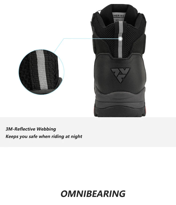 FEHER Motorcycle Boots BOA System CE Level 2 Foot Protection Hiking Shoes Waterproof All Season for Rider and Wilderness Climber