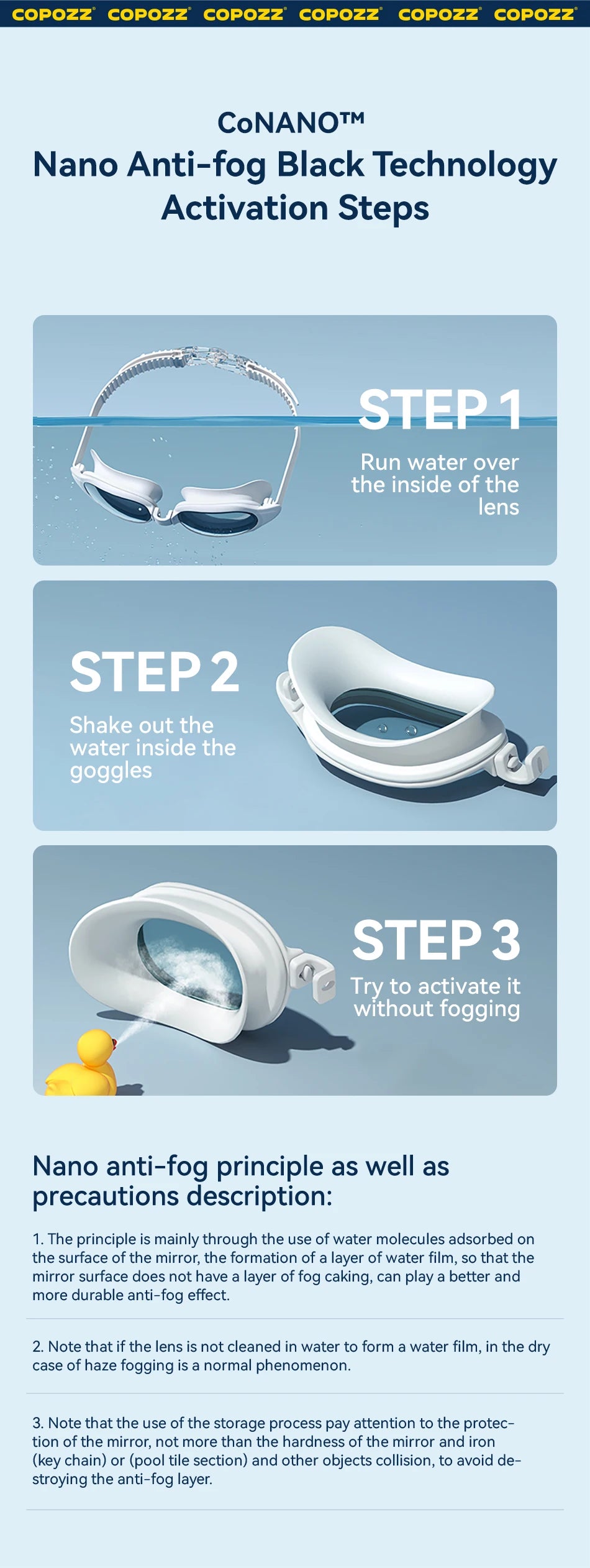 COPOZZ Myopia Swimming Goggles Male Female Adult Swim Goggle CoNANO Imported Anti Fog Pool Swimming Glasses Eyewear -1.5 to -7