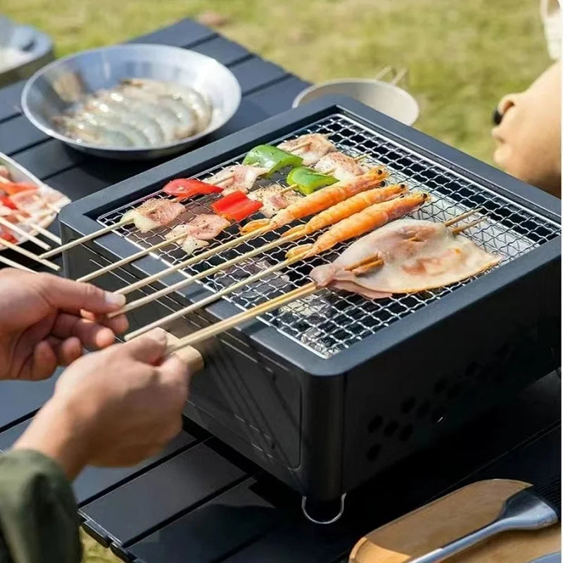 Portable Outdoor Barbecue Stove, Camping Equipment, Charcoal Tea Oven Set Bushcraft Tourism Picnic Cookware Bbq Articles for Use