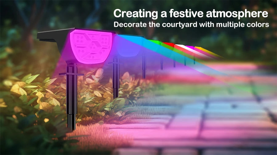 72/68 LED Solar Landscape Lights Outdoor IP65 Waterproof Solar Light with 3 Modes Solar Garden Spotlight for Yard Lawn Walkway