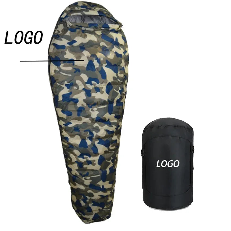 Soft comfortable camping sleeping bag 20~-35 degree centigrade customizable outdoor winter sleeping bag