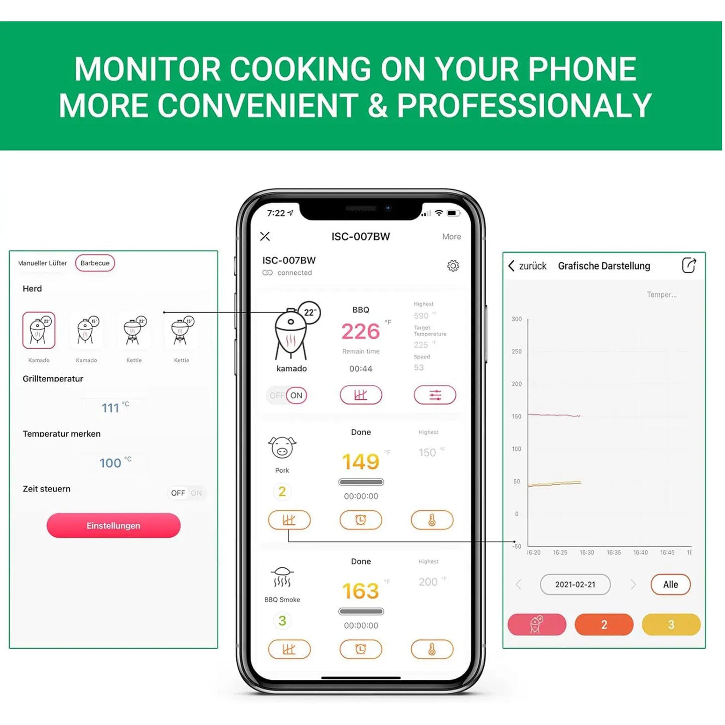 INKBIRD Oven Temperature Controller WiFi Bluetooth Automatic Smoker for Big Green Egg,Kamado Joe,Primo,Vision Grill,Akorn Kamado