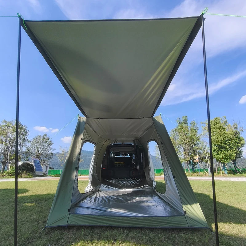 SUV Car Tent with Big Awning, Rear Tent, Camping, Multi-Use Tarp, Roomy Family Camping Tent with Floor, Car Side Tent