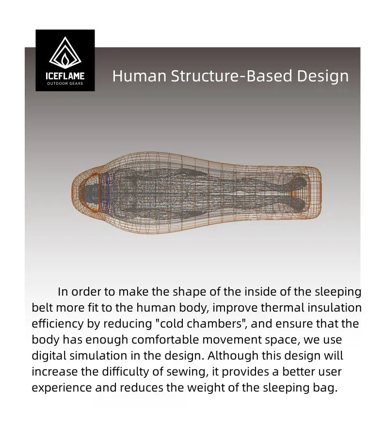 Ice Flame HW 20D Nylon Ultralight Mummy White Goose Down Sleeping Bag Outdoors Camping Keep Warm Duck Down Adult Equipment