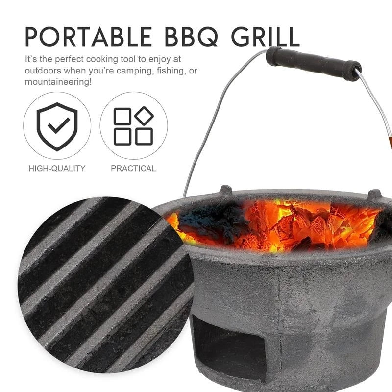 Grill Stove Barbecue Japanese Hibachi Iron Fire Small Charcoal Cast Bbq Portable Camping Indoor Style Tabletop Korean Outdoor