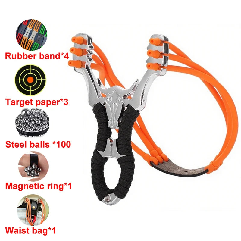 Metal Traditional Slingshot Classic Design with High Elastic Rubber Bands Sling shot Outdoor Hunting Shooting Catapult Slingssho