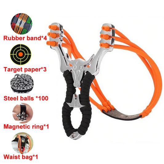 Metal Traditional Slingshot Classic Design with High Elastic Rubber Bands Sling shot Outdoor Hunting Shooting Catapult Slingssho