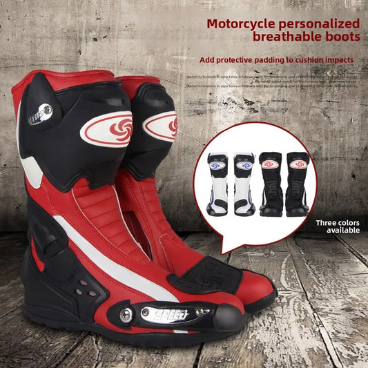 Riding Tribe Motorcycle Riding Shoes Summer Off-road Road Racing Long Boots Knight Anti-drop Motorcycle Shoes Men racing shoes