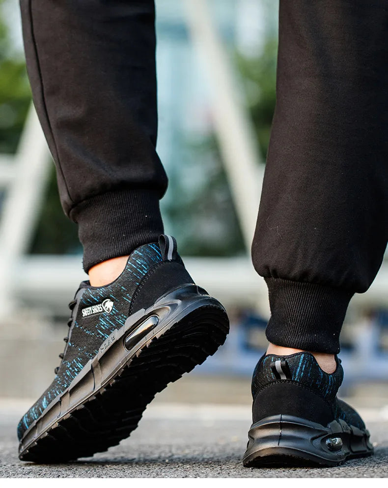Security Anti-static Men Work Shoes Anti Puncture Anti Smashing Safety Shoes Air Cushion Indestructible Sneakers Breathable Mesh
