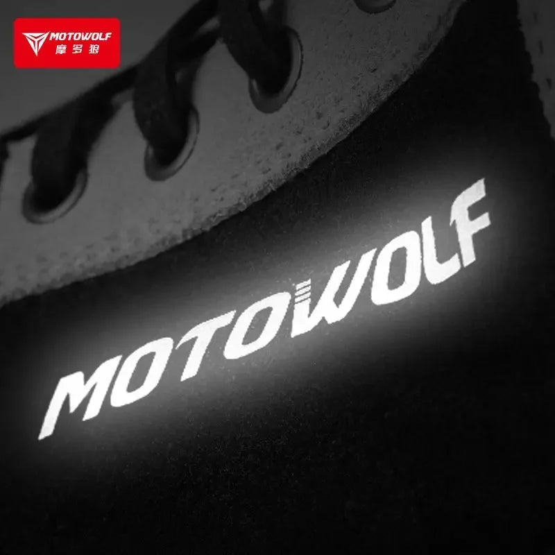 MOTOWOLF Motorcycle Boots Summer Breathable Leather Ventilated Riding Shoes Retro Anti-Slip Off-road Biker Shoes for Men Women