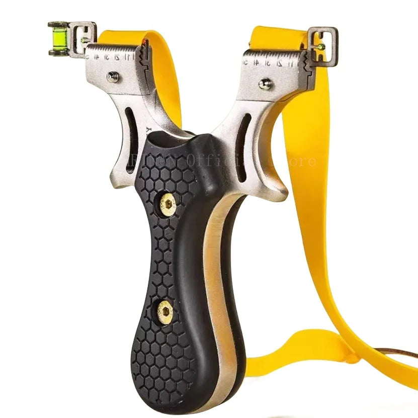 Stainless Steel Slingshot Quick Press Flat Rubber Band Slingshot Outdoor Hunting and Shooting Steel Ball Target Paper Set