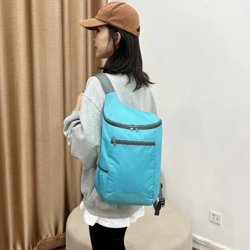 15L Waterproof Folding Backpack Ultralight Camping Backpack Outdoor Daypack Men Women Foldable Traveling Hiking Cycling Backpack