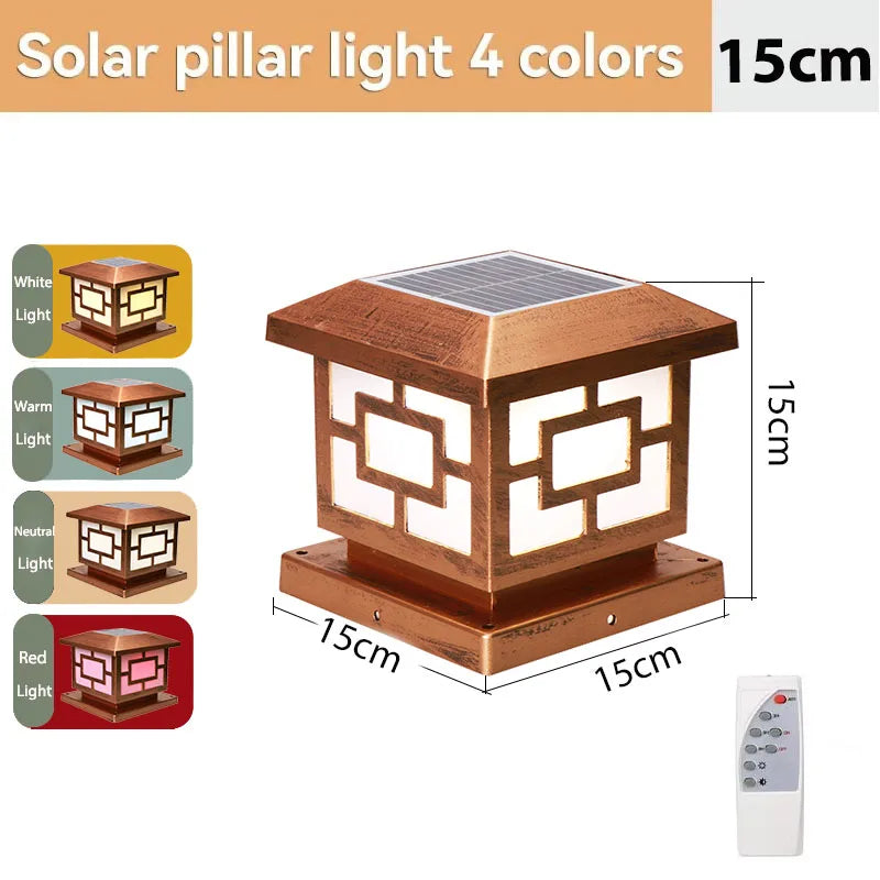Outdoor Led Solar Garden Lights Dimming Timed Column Light Post Lamp Pillar Light Modern LED for Home Villa Garden Patio Decor