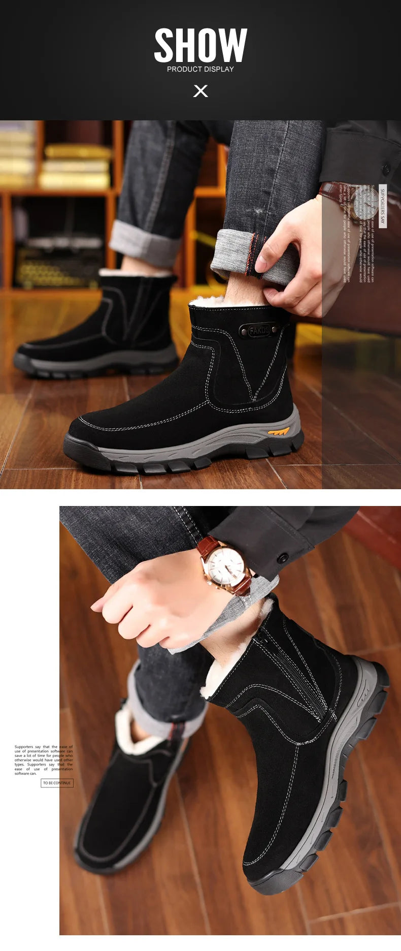 Winter Wool All-in-one Snow Boots Moto Boots Riding Shoes Motorbike Riding Ankle Type Shoes Protective Boots Botas Moto