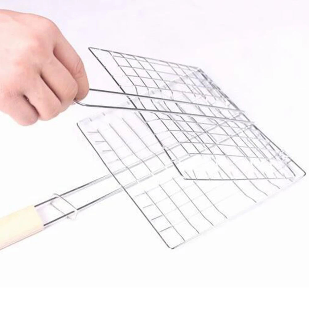Large Size Stainless Steel Grill Rack Square Mesh Barbecue Fish Roaster Outdoor Camping Picnic Supplies Portable Bbq Grill