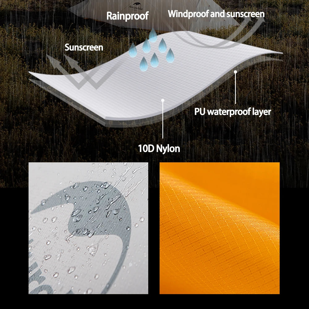Naturehike Cloud Up 2 Camping Tent 1-2 Person Nylon 20D Travel Tent Waterproof Portable Hiking Backpacking Tent Ultralight