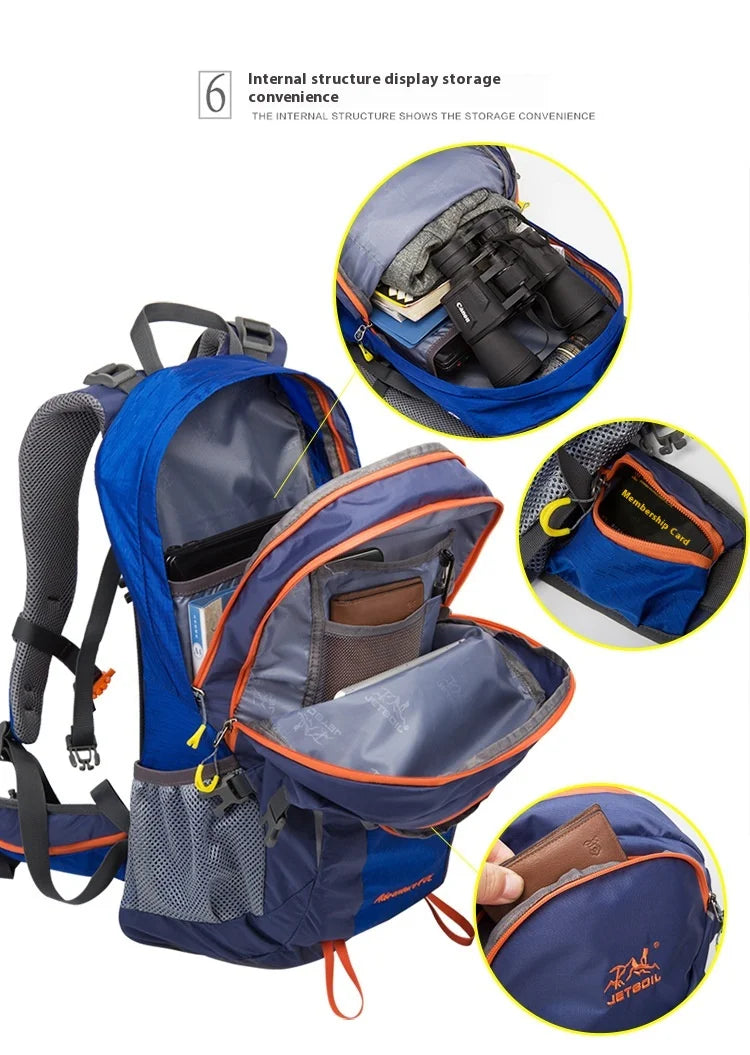 40L Splicing Style Backpack 450D Nylon Travel Bag Men Outdoor Backbag Multifunctional Hiking Mountaineering Backpack