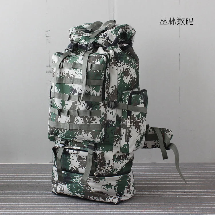 70-100L Outdoor Camping Travel Sports Backpack Military Camo Tactical Bag Large Capacity Waterproof Hiking Mountain Climbing Bag