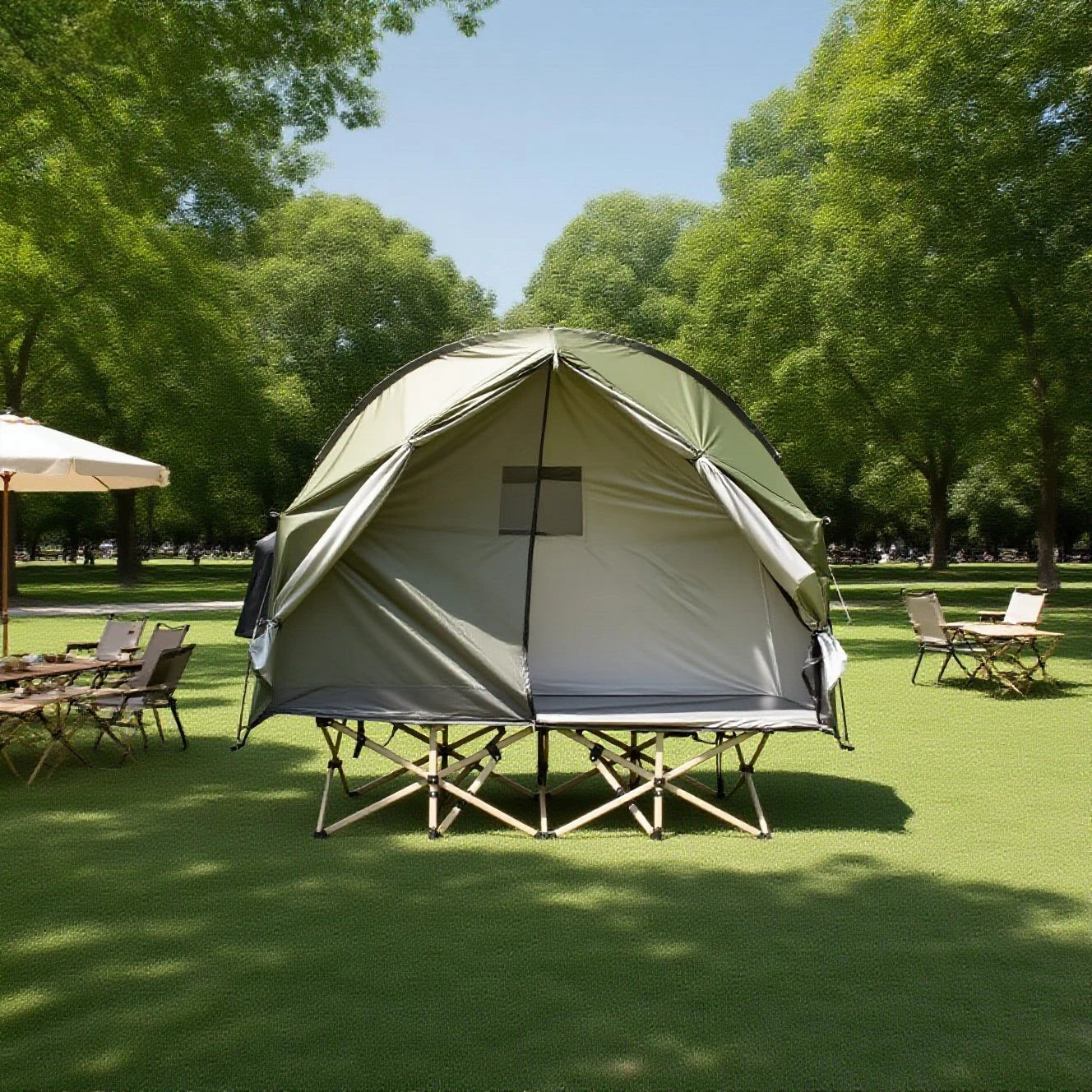 Breathable Mesh Tent for Backpacking - 1 Person All-Mesh Insect-Proof Camping Tent with Enhanced Airflow, Portable Sleep Shelter