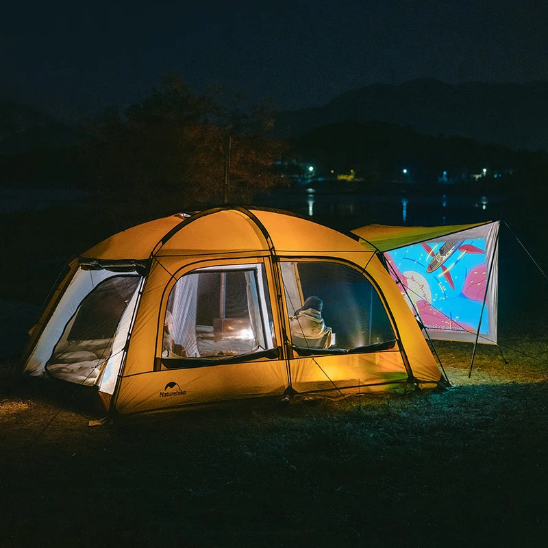 Naturehike Outdoor 4-6 Person Camping Dune 10.9 Tent One Bedroom One Living Room Hiking Tent 75D Nylon Camping Tents Canopy
