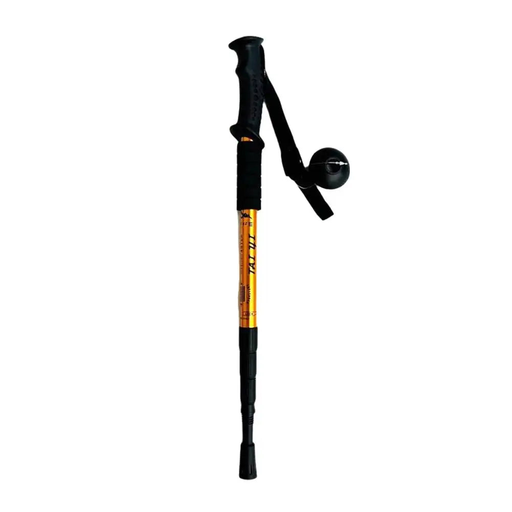 4 Section Trekking Poles Non-slip Wear-resistance Walking Stick Aluminium Alloy Ergonomic Handle Design Foldable Crutches Hiking