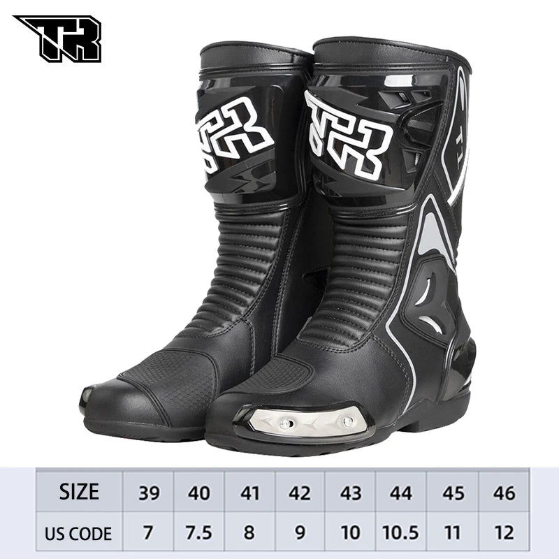 Men's Motorcycle Boots Waterproof Racing Boots Anti Fall Women Motocross Equipment Wear-resistant Rally Shoes Safety Riding
